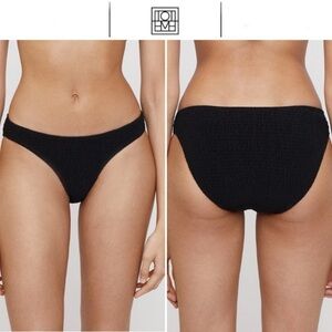 Toteme Smocked Mini Bikini Bottoms Black sz S NWT 150$